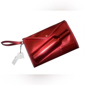 NWT SOLD OUT holiday red wine bottle holder clutch